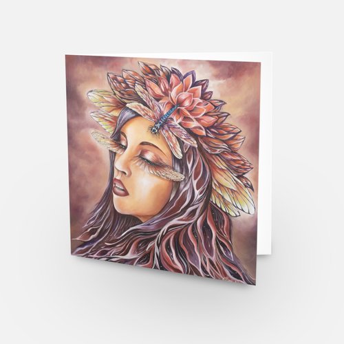 Dragon Fly Art MiniPrint Card CORNELIA ROSE ART